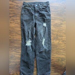 Distressed Black Girls Jeans Size 9 Long
